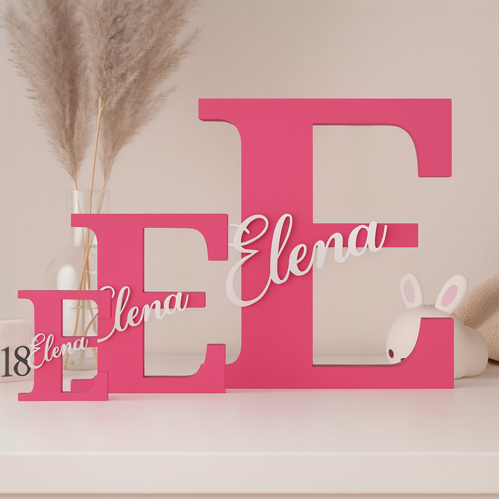 3D-Buchstabe mit Namen als Dekoration fürs Kinderzimmer – liebevolles Geschenk für Babys