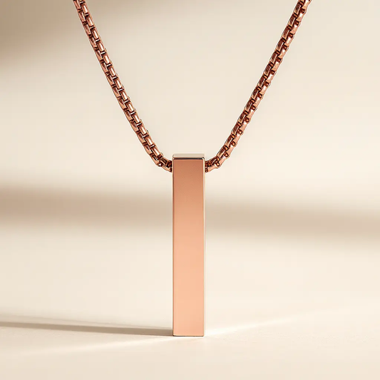Roségoldene Halskette aus Edelstahl mit Gravur – Personalisiertes Geschenk