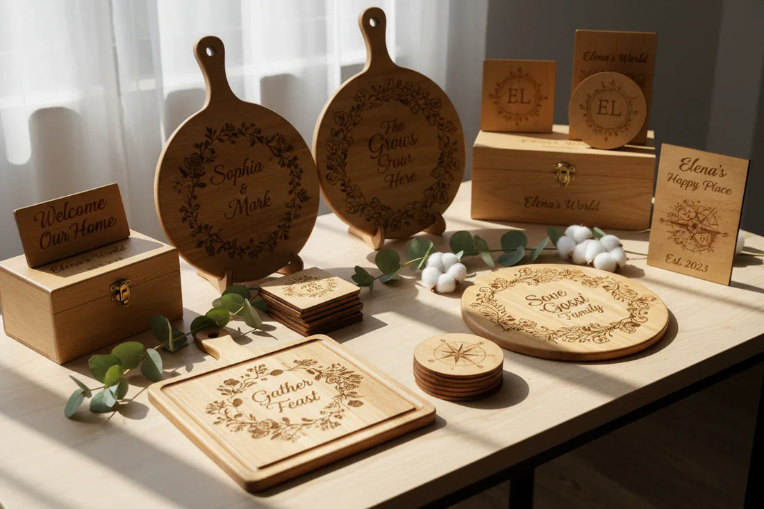 Personalisierte Holzprodukte mit Gravur – nachhaltige Geschenkidee von Elenas World