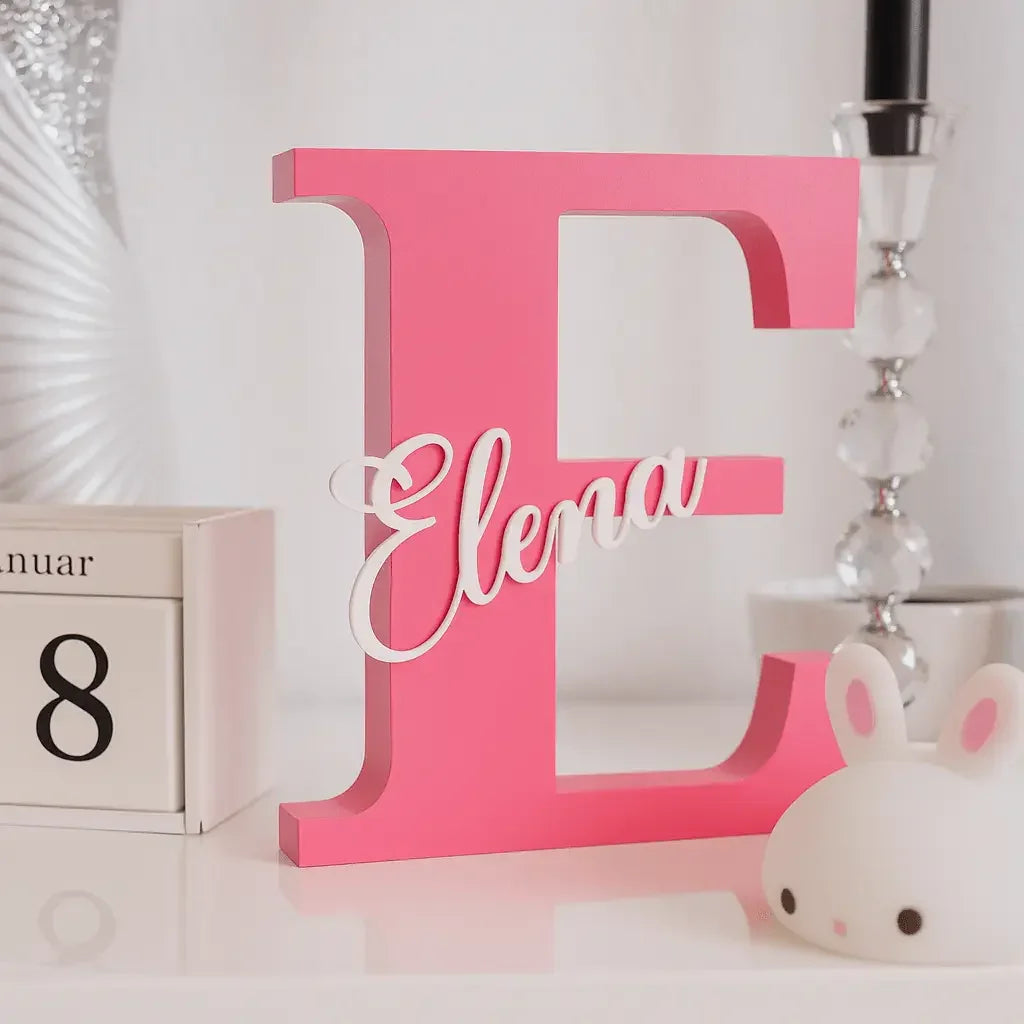 3D Buchstabe mit Namen – personalisiertes Geschenk zur Geburt oder Taufe - Elena´s - World