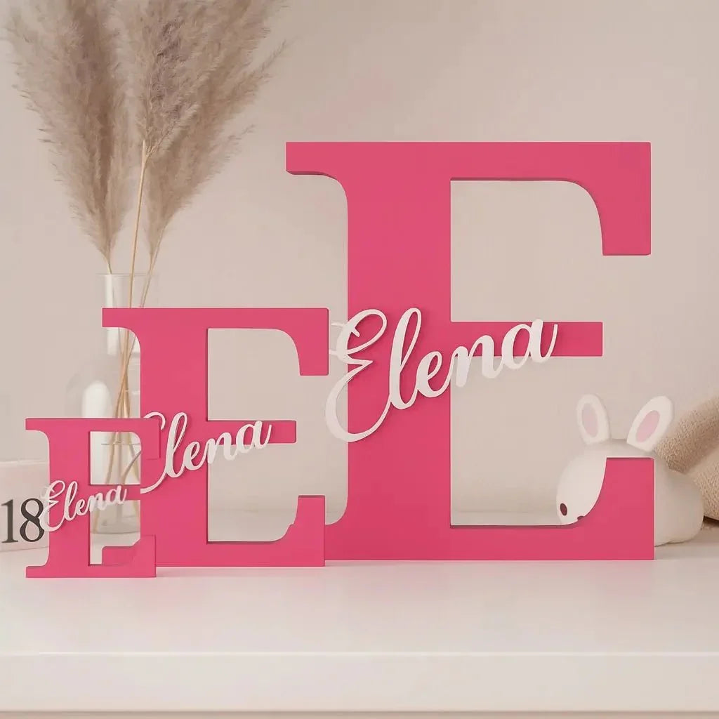 3D Buchstabe mit Namen – personalisiertes Geschenk zur Geburt oder Taufe - Elena´s - World