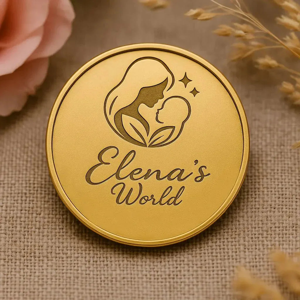 Personalisierte Messingmünze mit Gravur (40 mm) – Individuelles Design