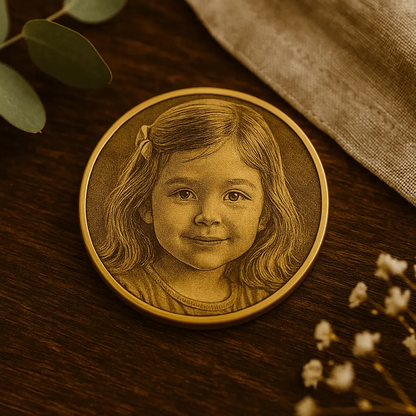 Personalisierte Messingmünze mit Gravur (40 mm) – Individuelles Design