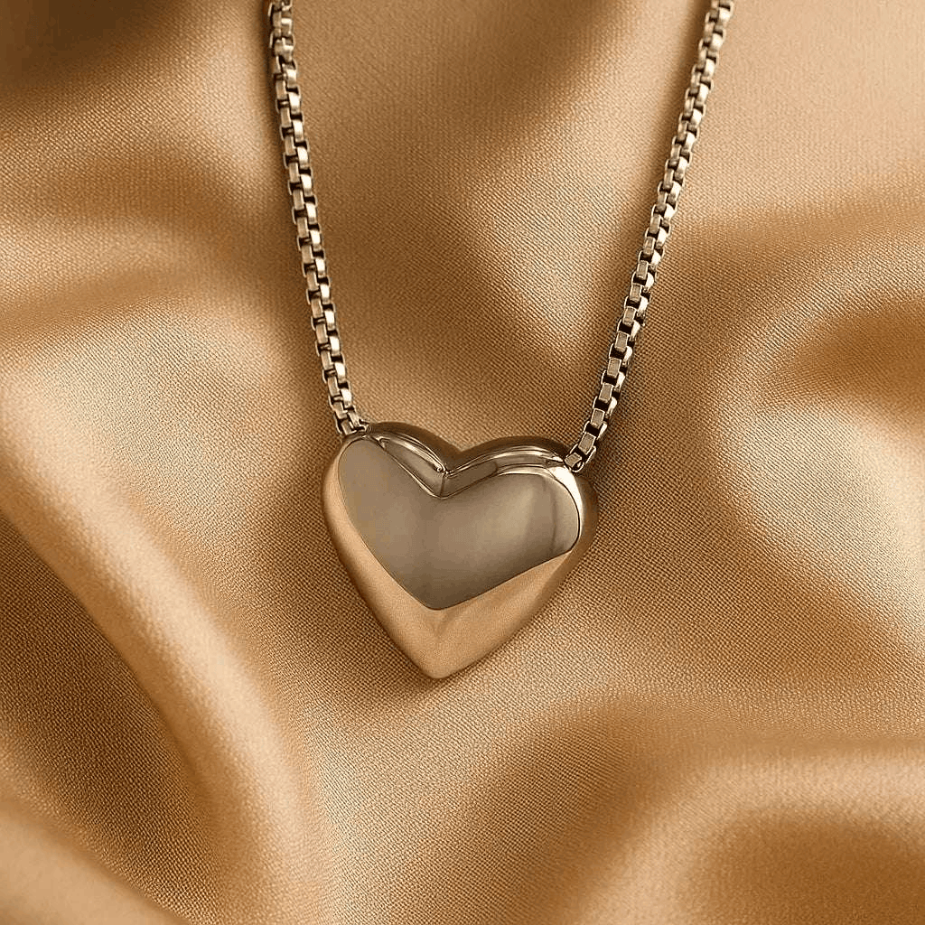 Herzanhänger mit Gravur Silber - Inkl. Kette & Gravur